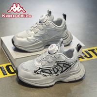 Kappa 卡帕 KIDS卡帕童鞋2024夏季新款韩版儿童运动鞋中大童透气跑步鞋防滑老爹鞋 银色 35码 适合脚长约217mm