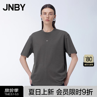 江南布衣（JNBY）24夏T恤宽松圆领H型5O5113910 206/深褐 XS