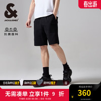 杰克·琼斯（JACK&JONES）夏抗菌面料宽松潮流立体字母胶印简约休闲短裤男裤22429F043 E40 黑色 185/88A/XLR