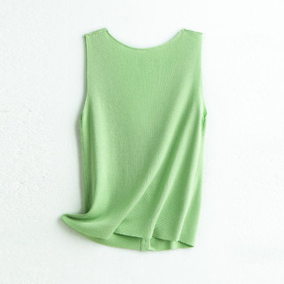 帕罗（PALUOPO）无袖背心设计感V领上衣外穿宽松型设计感打底开衫小衫上衣 豆绿 S