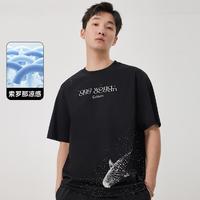 Cabbeen 卡宾 T恤男2024夏款鲸鱼印花短袖宽松上衣休闲潮流