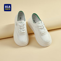 HLA 海澜之家 女鞋网面透气小白鞋厚底鞋一脚蹬可踩跟HDAYXW2ACW226 白绿36