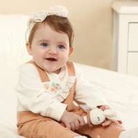 modomoma 新生婴儿衣服春装公主女宝宝长袖背带假两件长袖连体衣外穿服