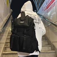 GEERDUN 格尔顿 双肩包男短途旅行背包女大容量行李包新款高中大学生书包 黑色