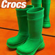 巴黎世家 女鞋Crocs 橡胶靴子雨鞋雨靴 EVA 材料奢侈品 绿色 35