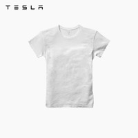 TESLA 特斯拉 T恤休闲特斯拉logo小立体字母标识女款圆领百搭 白色 XS码