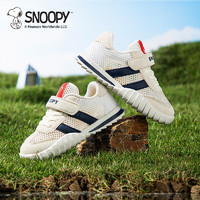 SNOOPY 史努比 童鞋儿童运动鞋男女童夏季单网跑步鞋透气休闲鞋3837米色29