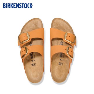 BIRKENSTOCK勃肯软木拖鞋女款时尚大巴扣凉拖Arizona 系列 橙色/焦糖橙窄版1026586 44