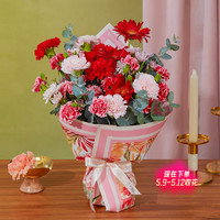 花点时间 康乃馨母亲节鲜花礼物实用送妈妈 红粉色系花束 5月9日-12日期间收花