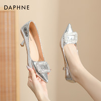 DAPHNE 达芙妮 品牌女鞋2024新款轻奢气质设计感高跟鞋水钻单鞋4223404159