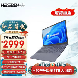 Hasee 神舟 优雅 笔记本电脑 X5A9 i9-12900H/16G/512G灰色