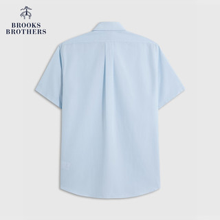 布克兄弟（BrooksBrothers）男士24春夏棉质免烫扣结领短袖正装衬衫 4000-浅蓝色 16H