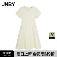 江南布衣（JNBY）24春夏连衣裙女气质优雅短袖收腰设计5O4G13750 748/浅豆黄 L