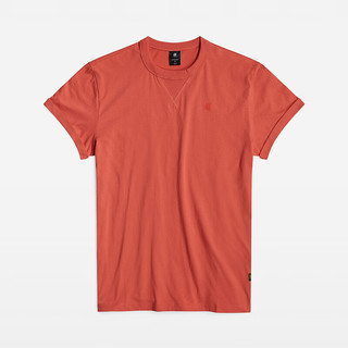 G-STAR RAW2024夏季男士纯棉高端t恤短袖Nifous圆领印花打底衫D24681 橙红色 XS