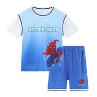 Disney 迪士尼 儿童速干运动套装夏薄款松松男童宽松短袖短裤洋气球衣漫威