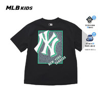 MLB 儿童官方男女童休闲版型波普老花T恤24春夏新款 黑色 160cm