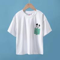 Disney 迪士尼 男童短袖t恤夏季中大童装儿童棉质舒适透气短袖上衣