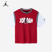 Jordan 耐克童装男女童短袖T恤 JORDAN儿童上衣 杰斯特红 160