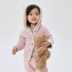 Gap 蓋璞 新生嬰兒秋季款熊耳開衫毛衣428052 兒童裝運動外套