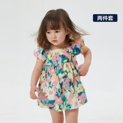 Gap 蓋璞 新生嬰兒夏季花卉印花連衣裙600701兒童裝可愛洋裝套裝