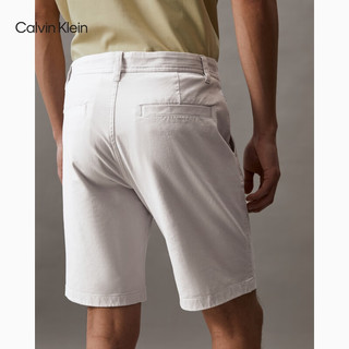 Calvin Klein Jeans24春夏男士简约布标休闲通勤直筒西裤短裤J325910 PC8-银河灰 31
