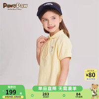 PawinPaw卡通小熊童装2024年夏季男女童翻短袖T恤运动休闲 Yellow黄色/30 110