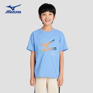 美津浓（MIZUNO）儿童童装夏季运动休闲凉感舒适休闲百搭t恤 群青色 150CM（75-85斤）