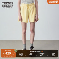 Teenie Weenie小熊女装2024夏装活力青春运动短裤休闲裤子黄色 黄色 160/S