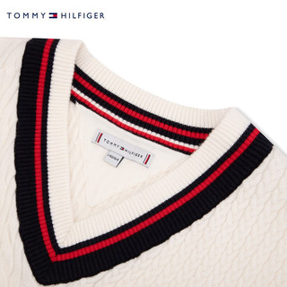 TOMMY HILFIGER【两件套】24春童装女撞色V领学院背心连衣裙TH2412114 黑白拼接654 M/150cm