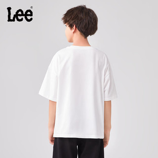 Lee儿童短袖t恤2024男女童夏季大小童半袖休闲宽松舒适上衣童装 香草白 165cm