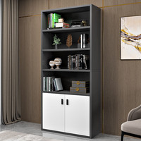 特匠 书柜落地木质小柜子储物柜带抽屉自由组合客厅书架 带门款 SG401 典雅灰 带门款