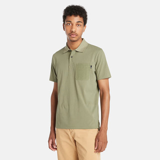 Timberland 官方男装短袖POLO衫24夏季新款休闲商务透气|A5QJ6 A5QJ6590/卡塞尔绿色 S