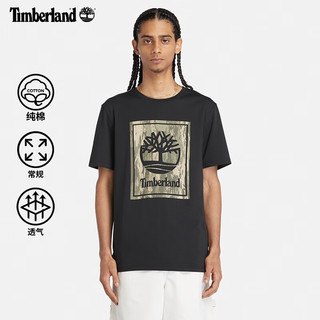 Timberland 官方男款短袖T恤24夏季新款户外休闲透气|A42VF A42VF001/黑色 S