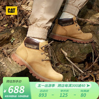 CAT卡特工装靴男士马丁靴中帮大黄靴户外春季鞋子男士防滑短靴P11097 黄色 44