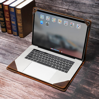 爱国牛（AIGUONIU）适用Macbook Pro 13.3英寸保护套疯马皮复古牛皮苹果笔记本电脑 咖色/coffee 13.3英寸
