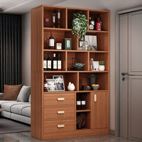 首升酒柜鞋柜门厅柜现代简约隔断柜玄关柜客厅装饰柜餐厅屏风柜置物架 三抽一门丨古檀木100*30*180