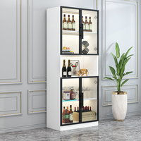 时代(SCHOOLDAYS) 实木质酒柜现代简约玻璃门酒柜家用客厅靠墙隔断柜玄关柜展示柜 E0级生态板4门 暖白色80*200cm