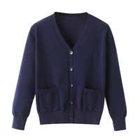 盖托护士毛衣女外套藏青色团体工作服绣字加logo春秋针织开衫外搭上衣 护士毛衣不加绒 XL