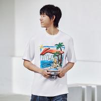 LI-NING 李宁 短袖T恤男士2024运动生活系列春季休闲针织运动服