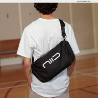 NIID 男女通用斜挎包大容量轻便包手提行李袋变形运动包旅行S6 黑色（）