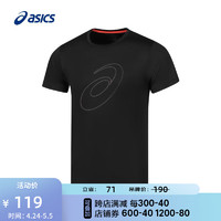 ASICS 亚瑟士 运动T恤男子跑步短袖透气舒适运动上衣 2011C856-001 黑色 M