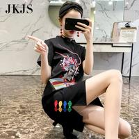 限尺码：JK&JS 旗袍夏季年轻款中国风女装民国小洋装刺绣改良连衣裙