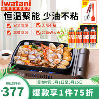 Iwatani 岩谷 户外卡式炉便携式煎烤炉烤盘ZGHP-C+4瓶气+气包+刷子夹子
