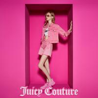 Juicy Couture 橘滋 活力少女logo绣花彩色牛仔短裤