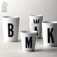 JOTO 九土 手工陶瓷咖啡杯简约字母情侣水杯创意可乐果汁冷饮杯啤酒杯子