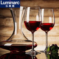 Luminarc 乐美雅 家用2只装红酒杯无铅水晶玻璃高脚杯 葡萄酒杯红酒酒具套装