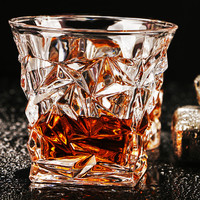 Xiangxing 水晶玻璃大号威士忌杯四方耐热水杯鸡尾酒烈酒啤酒杯洋酒杯子套装