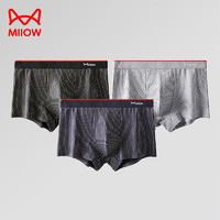Miiow 猫人 3条装男士内裤95%精梳棉抗菌平角裤