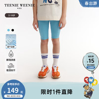Teenie Weenie Kids小熊童装24春夏女童凉爽舒适休闲五分裤 蓝色 160cm