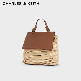 CHARLES&KEITH24夏季时尚拼色织双肩背包女CK11-60782356 Beige米色 R